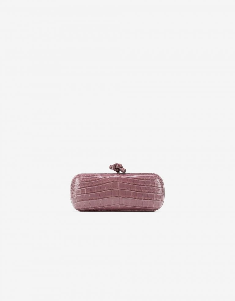 Bottega Veneta Stretch Knot Clutch Crocodile Violet