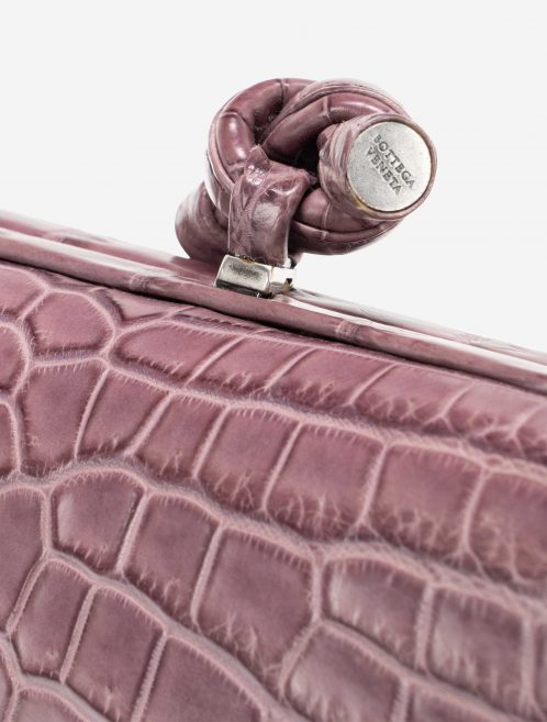 Bottega Veneta Stretch Knot Clutch Crocodile Violet