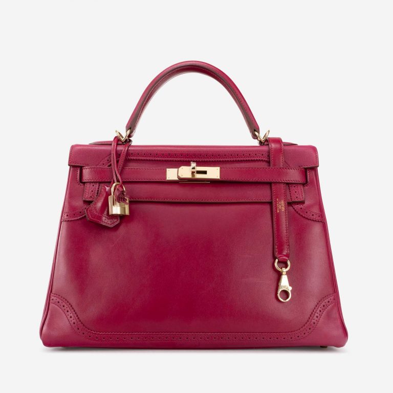 Hermès Kelly 32 Ghillies Tadelakt Rubis
