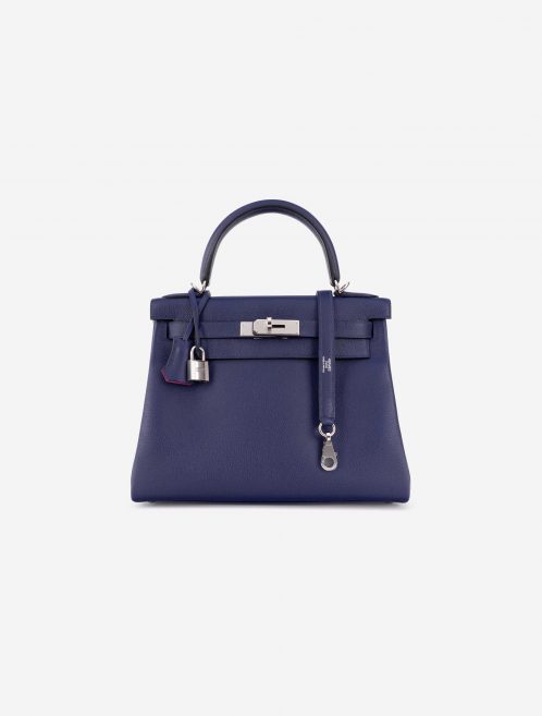 Hermès Kelly 28 Verso Evercolor Blue Encre / Magnolia