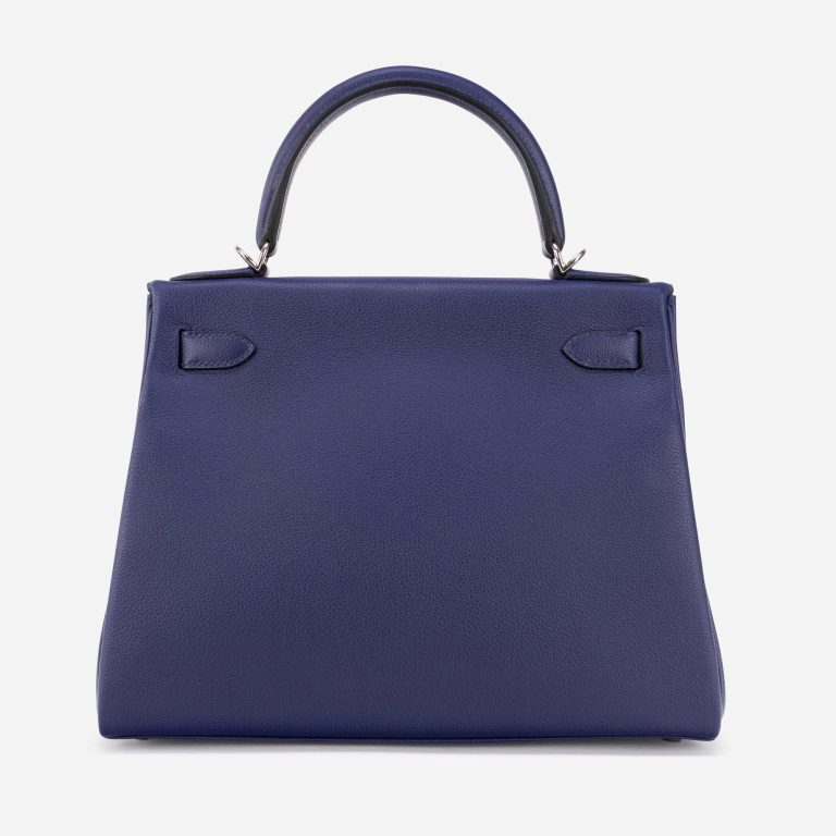 Hermès Kelly 28 Verso Evercolor Blue Encre / Magnolia