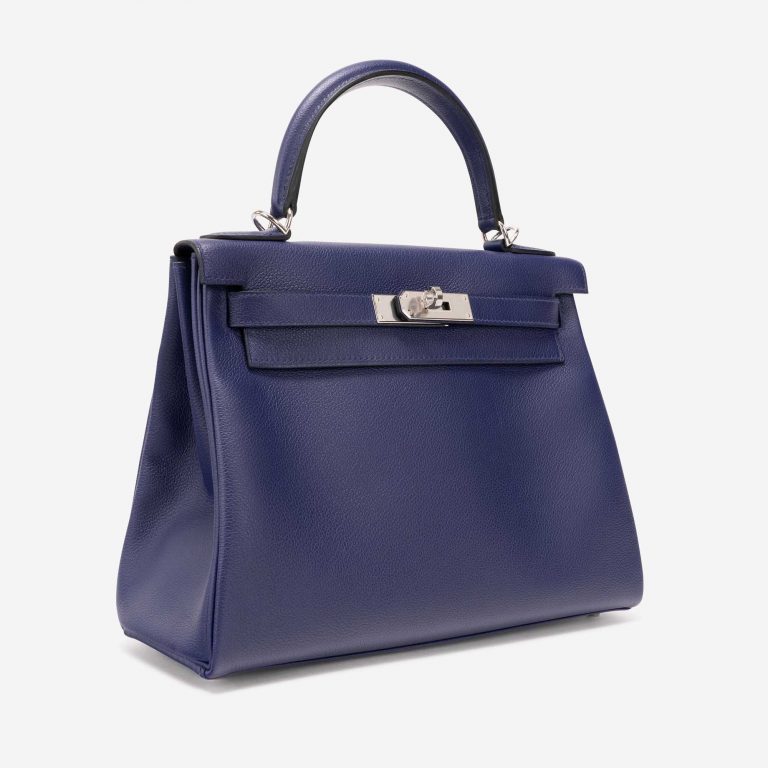 Hermès Kelly 28 Verso Evercolor Blue Encre / Magnolia