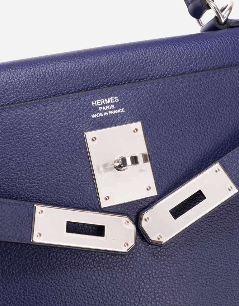 Hermès Kelly 28 Verso Evercolor Blue Encre / Magnolia