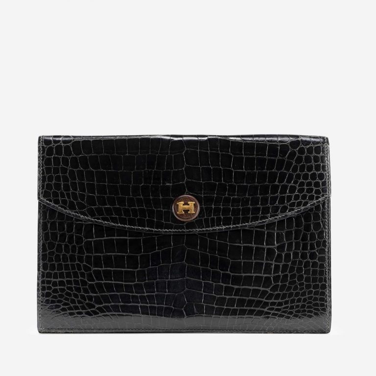 Hermès Rio Porosus Crocodile Black