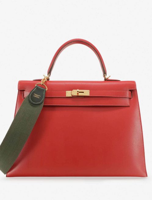 Hermès Shoulder Strap Canvas / Box Vert Anglais