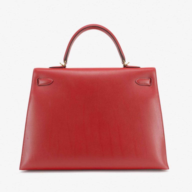 Pre-owned Hermès bag Kelly 35 Tadelakt Rouge Vif Red | Sell your designer bag on Saclab.com