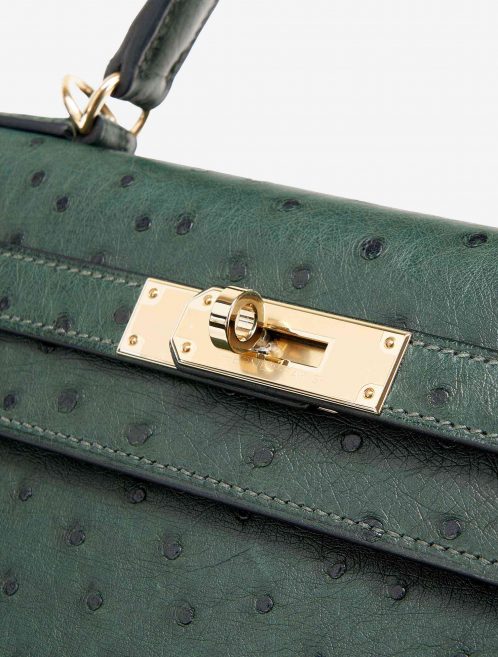 Hermès Kelly 28 HSS Ostrich Vert Titien/ Bleu Indigo