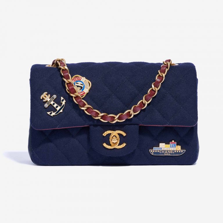 Chanel Timeless Mini Rectangular Calf / Wool Navy