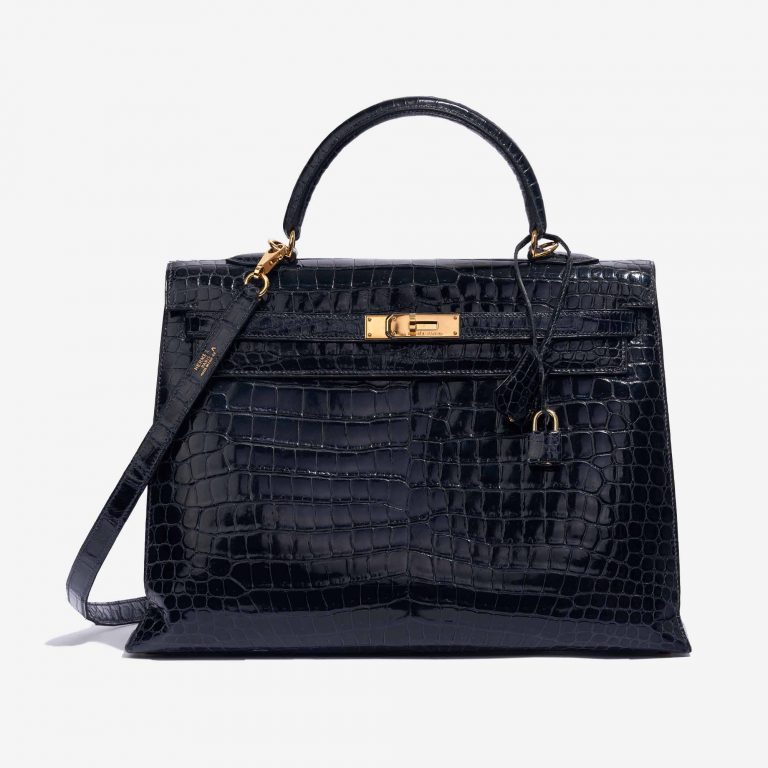 Hermès Kelly 35 Crocodile Porosus Bleu Marine