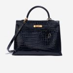 Hermès Kelly 35 Crocodile Porosus Bleu Marine