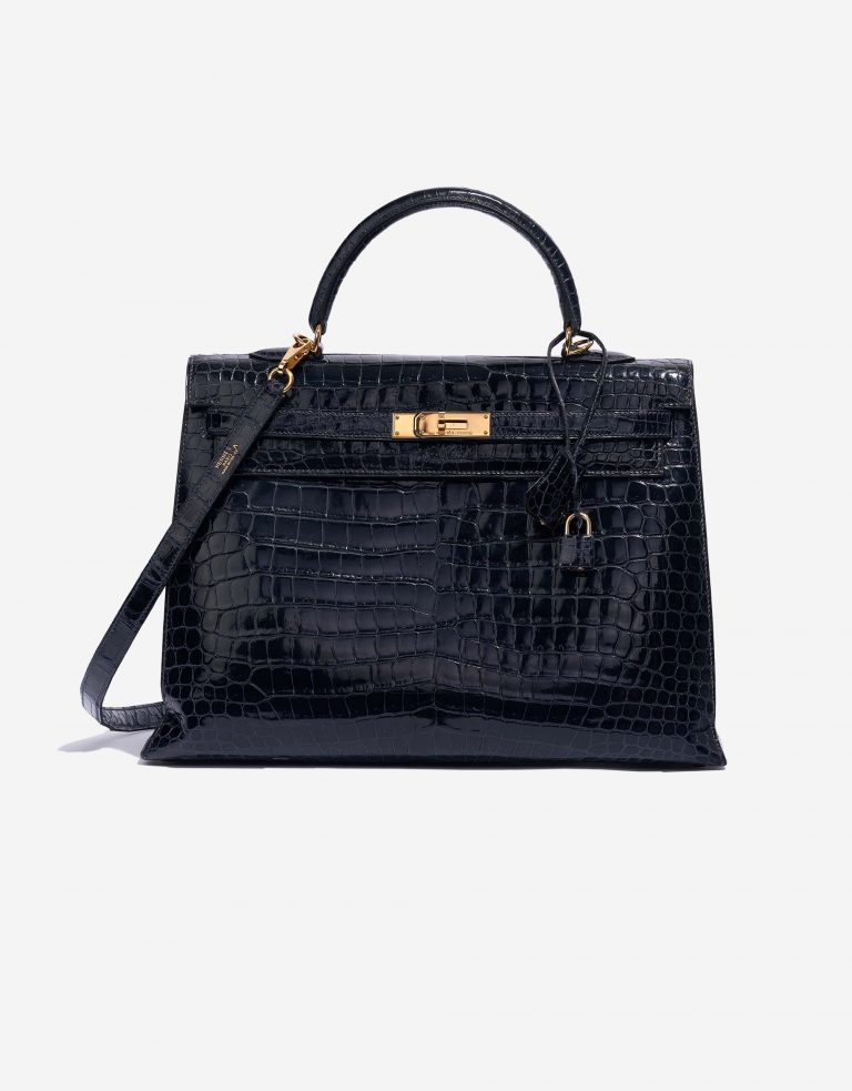 Hermès Kelly 35 Crocodile Porosus Bleu Marine