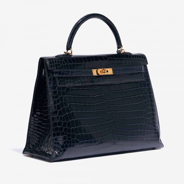 Hermès Kelly 35 Crocodile Porosus Bleu Marine