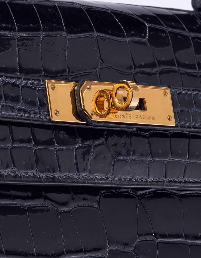 Hermès Kelly 35 Crocodile Porosus Bleu Marine