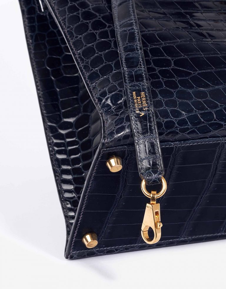 Hermès Kelly 35 Crocodile Porosus Bleu Marine