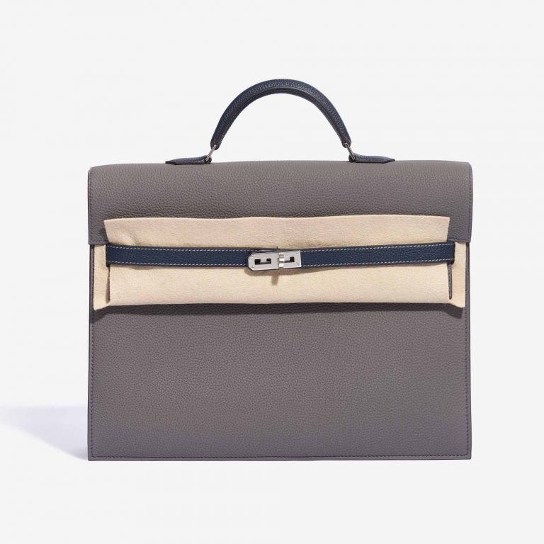 Hermès Kelly Depeche 34 Clemence Gris Mouette / Blue Nuit