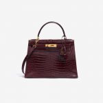 Hermès Kelly 28 Porosus Crocodile Bordeaux