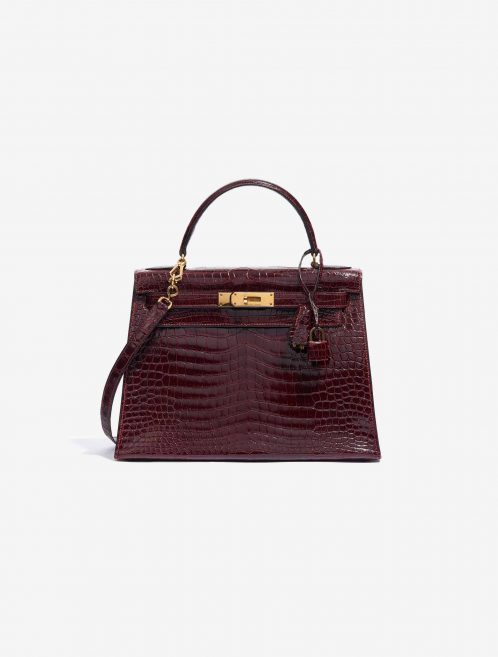 Hermès Kelly 28 Porosus Crocodile Bordeaux