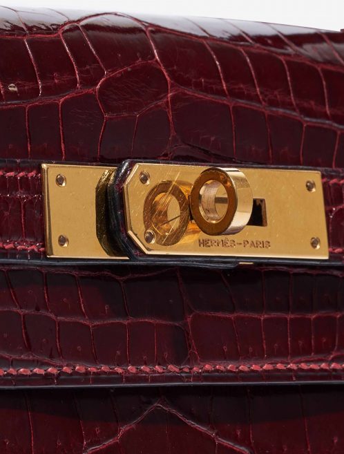 Hermès Kelly 28 Porosus Crocodile Bordeaux