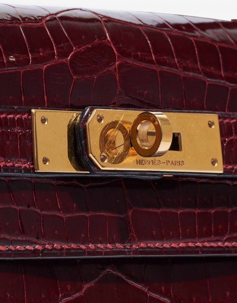 Hermès Kelly 28 Porosus Crocodile Bordeaux