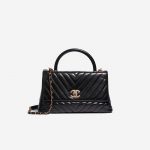 Chanel Handle mittelgroße Tasche Kalbsleder Schwarz