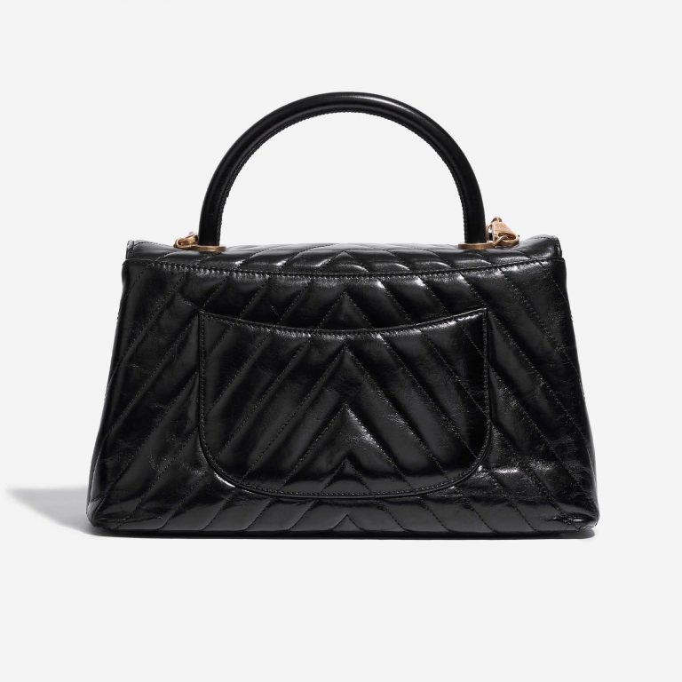 Chanel Handle mittelgroße Tasche Kalbsleder Schwarz