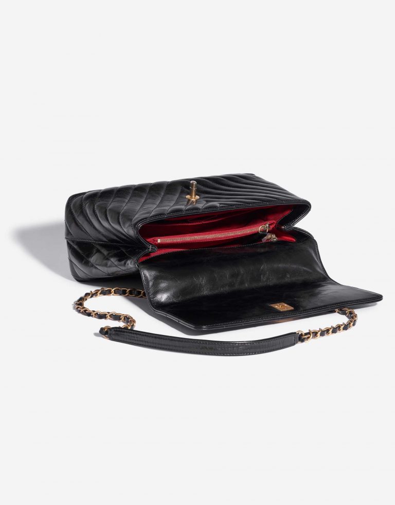 Chanel Handle mittelgroße Tasche Kalbsleder Schwarz
