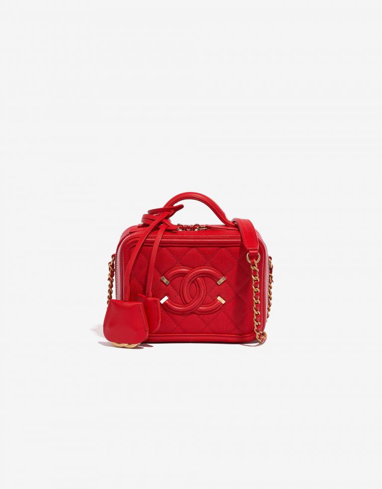 Chanel Vanity Case Small Caviar Red