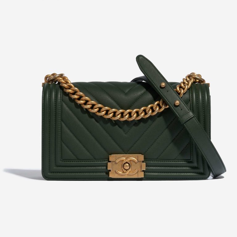 Chanel Boy Old Medium Lamb Green