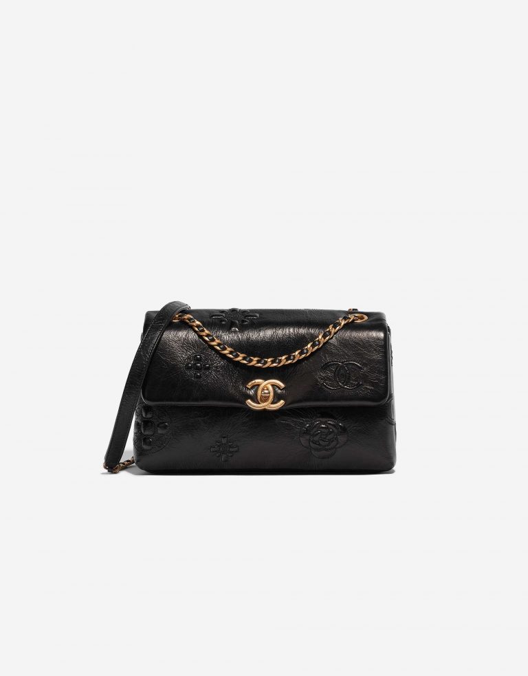 Chanel Timeless Medium Calf / Flower Ornament Black