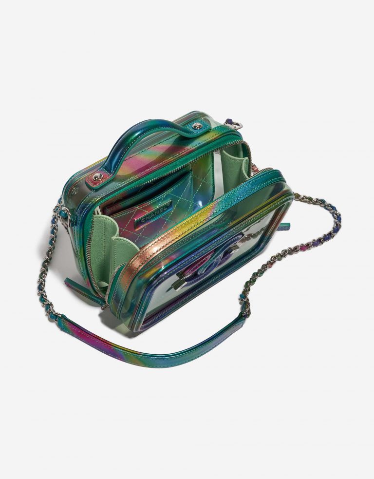 Chanel Vanity Case Small Rainbow Patent Iridescent Green / Transparent