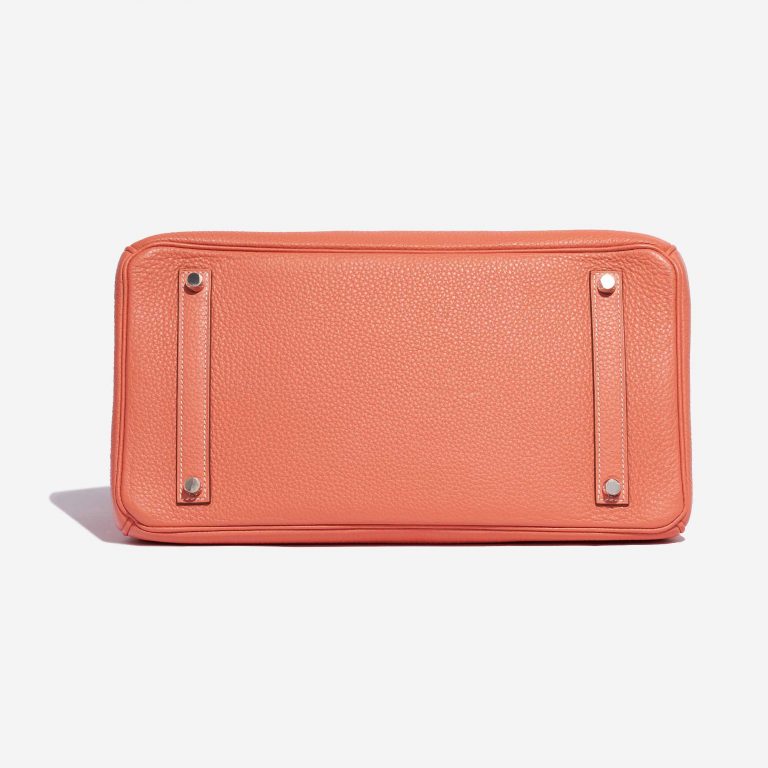 Pre-owned Hermès bag Birkin 35 Clemence Crevette Orange, Pink, Red, Rose Bottom | Sell your designer bag on Saclab.com