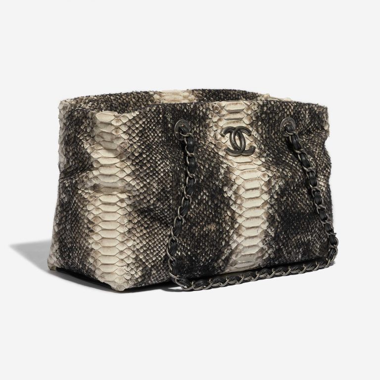 Pre-owned Chanel bag Shopping Tote Python Black / Beige Beige, Black Side Front | Sell your designer bag on Saclab.com
