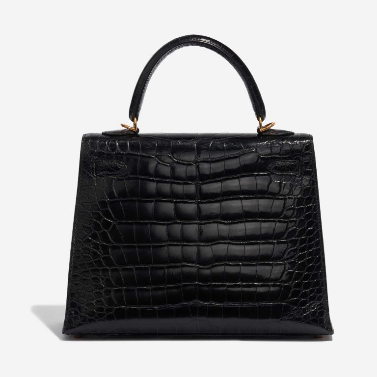 Pre-owned Hermès bag Kelly 25 Alligator Black Black Back | Sell your designer bag on Saclab.com