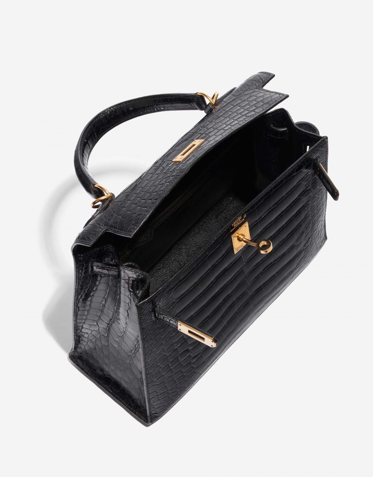 Pre-owned Hermès bag Kelly 25 Alligator Black Black Inside | Sell your designer bag on Saclab.com