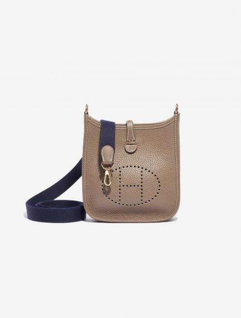 Pre-owned Hermès bag Evelyne 16 Clemence Etoupe Beige, Brown Front | Sell your designer bag on Saclab.com