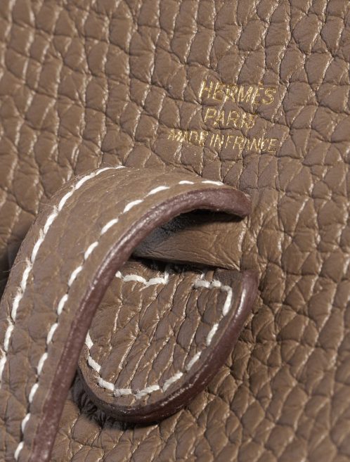 Pre-owned Hermès bag Evelyne 16 Clemence Etoupe Beige, Brown Logo | Sell your designer bag on Saclab.com