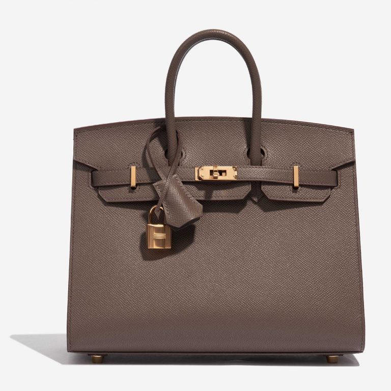 Pre-owned Hermès bag Birkin 25 Epsom Gris Etain Front | Sell your designer bag on Saclab.com