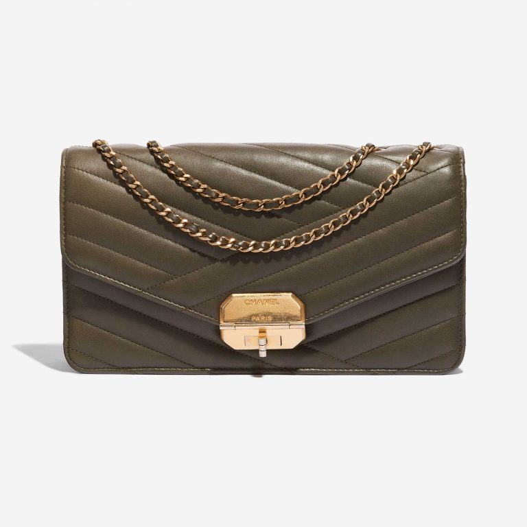 Chanel Gabrielle Flap Bag Medium Lamb Green