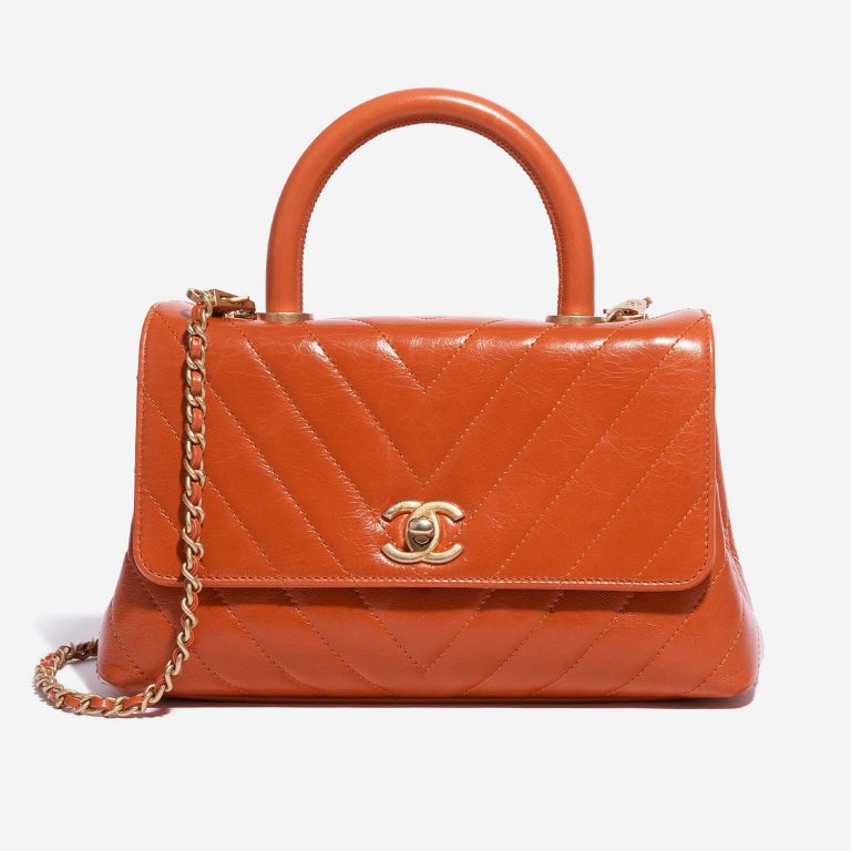 Chanel Handle Small Calf Orange