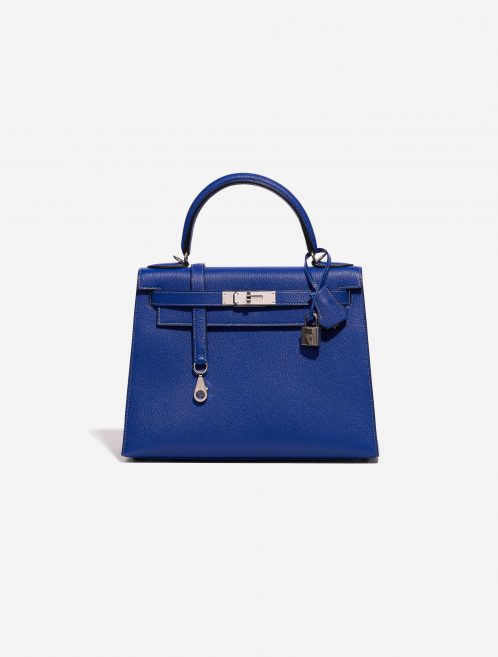 Hermès Kelly 28 HSS Chèvre Mysore Blue Electrique / Gris Mouette