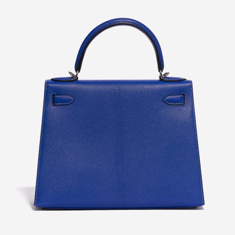 Hermès Kelly 28 HSS Chèvre Mysore Blue Electrique / Gris Mouette