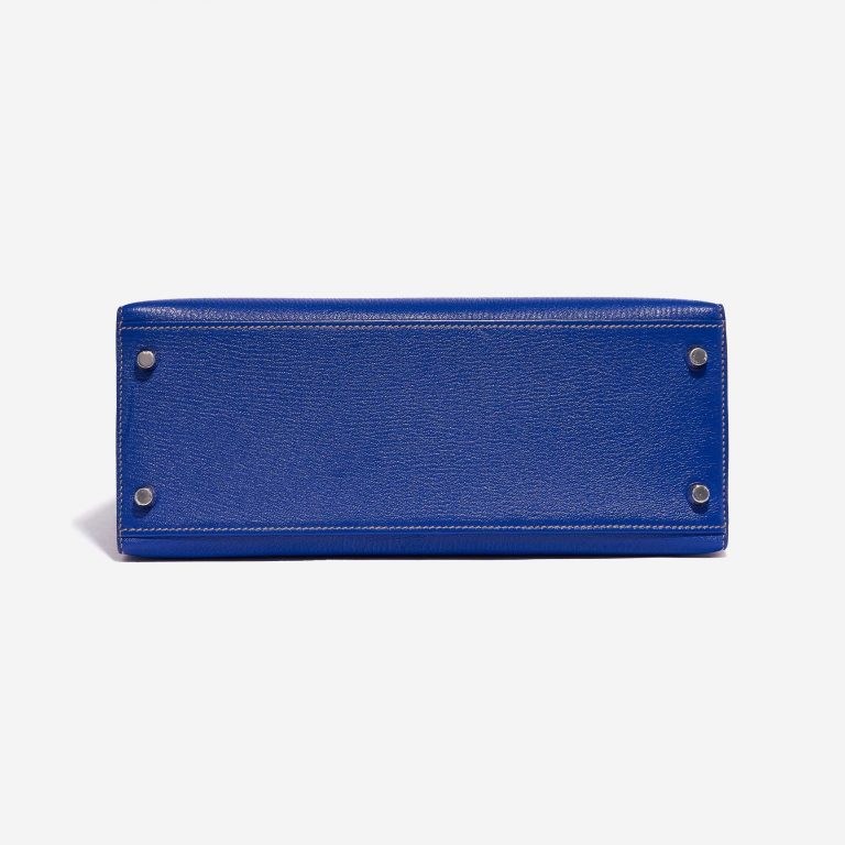 Hermès Kelly 28 HSS Chèvre Mysore Blue Electrique / Gris Mouette
