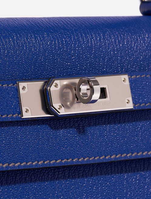 Hermès Kelly 28 HSS Chèvre Mysore Blue Electrique / Gris Mouette