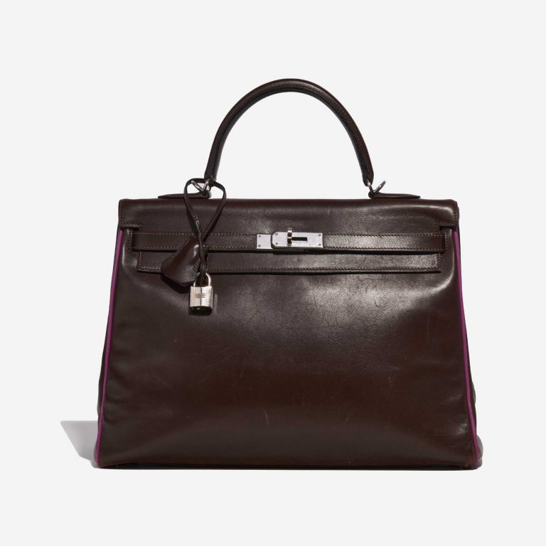 Hermès Kelly 35 Box Chocolate / Cyclamen