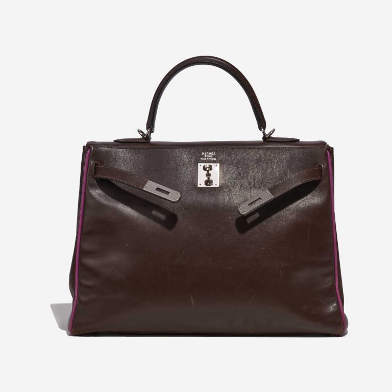 Hermès Kelly 35 Box Chocolate / Cyclamen