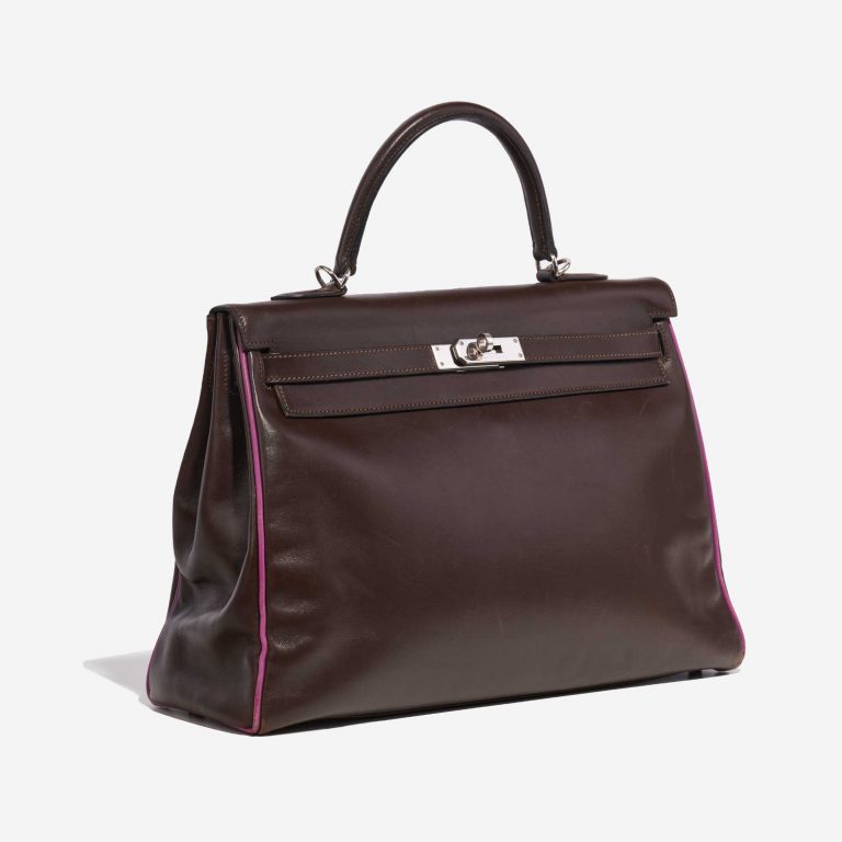 Hermès Kelly 35 Box Chocolate / Cyclamen