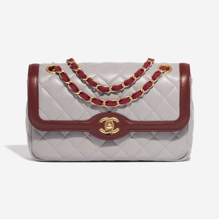 Chanel Timeless Small Lamb Grey / Bordeaux
