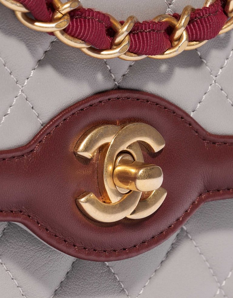 Chanel Timeless Small Lamb Grey / Bordeaux