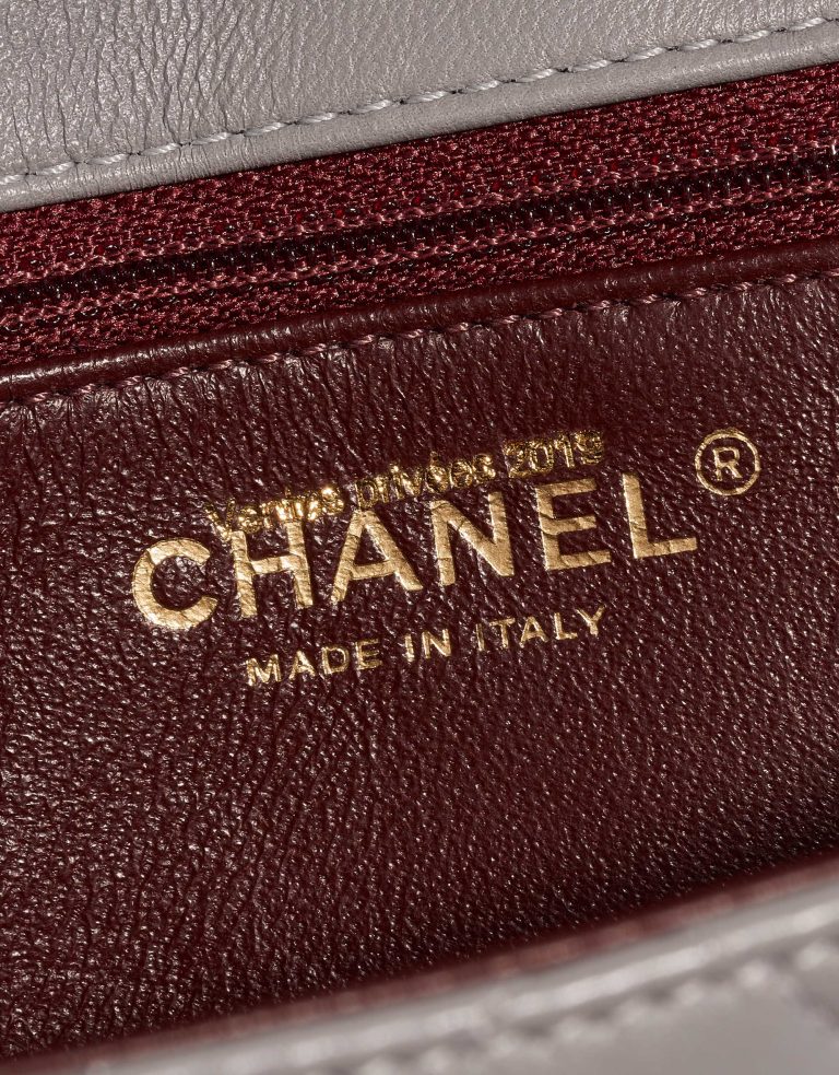 Chanel Timeless Small Lamb Grey / Bordeaux
