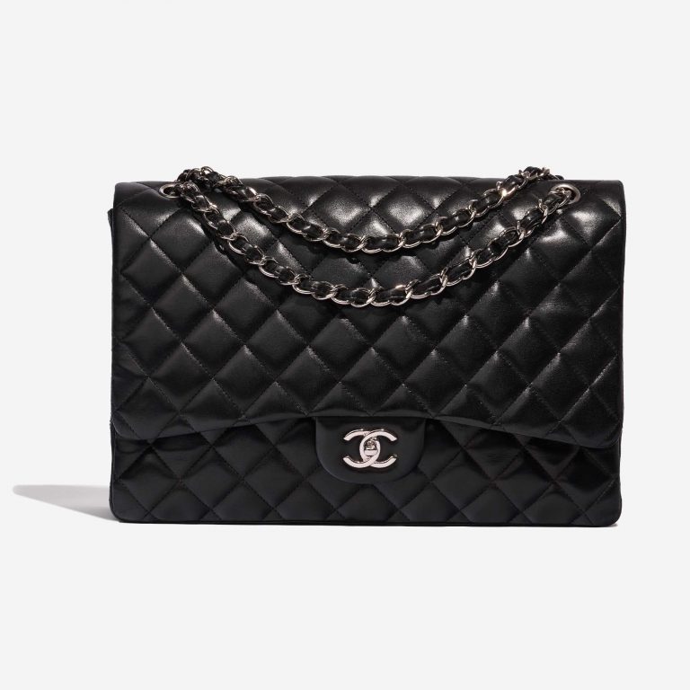 Pre-owned Chanel bag Timeless Jumbo Lamb Black Black Front | Sell your designer bag on Saclab.com